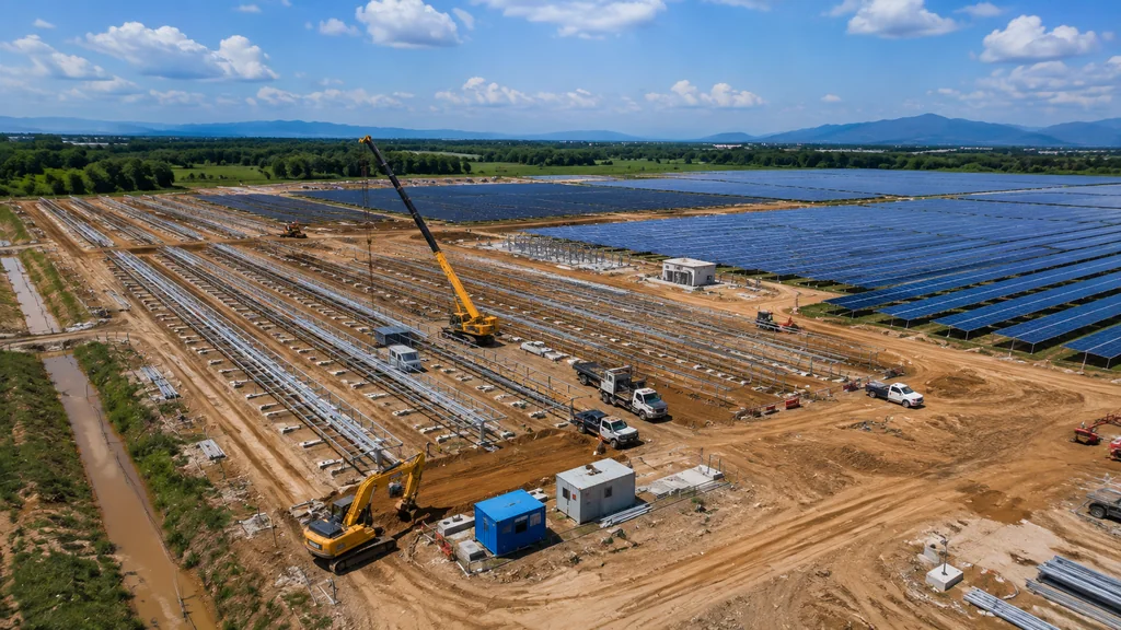 Large-scale solar project under active construction